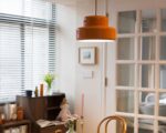 Suspension vintage orange design en acier robuste