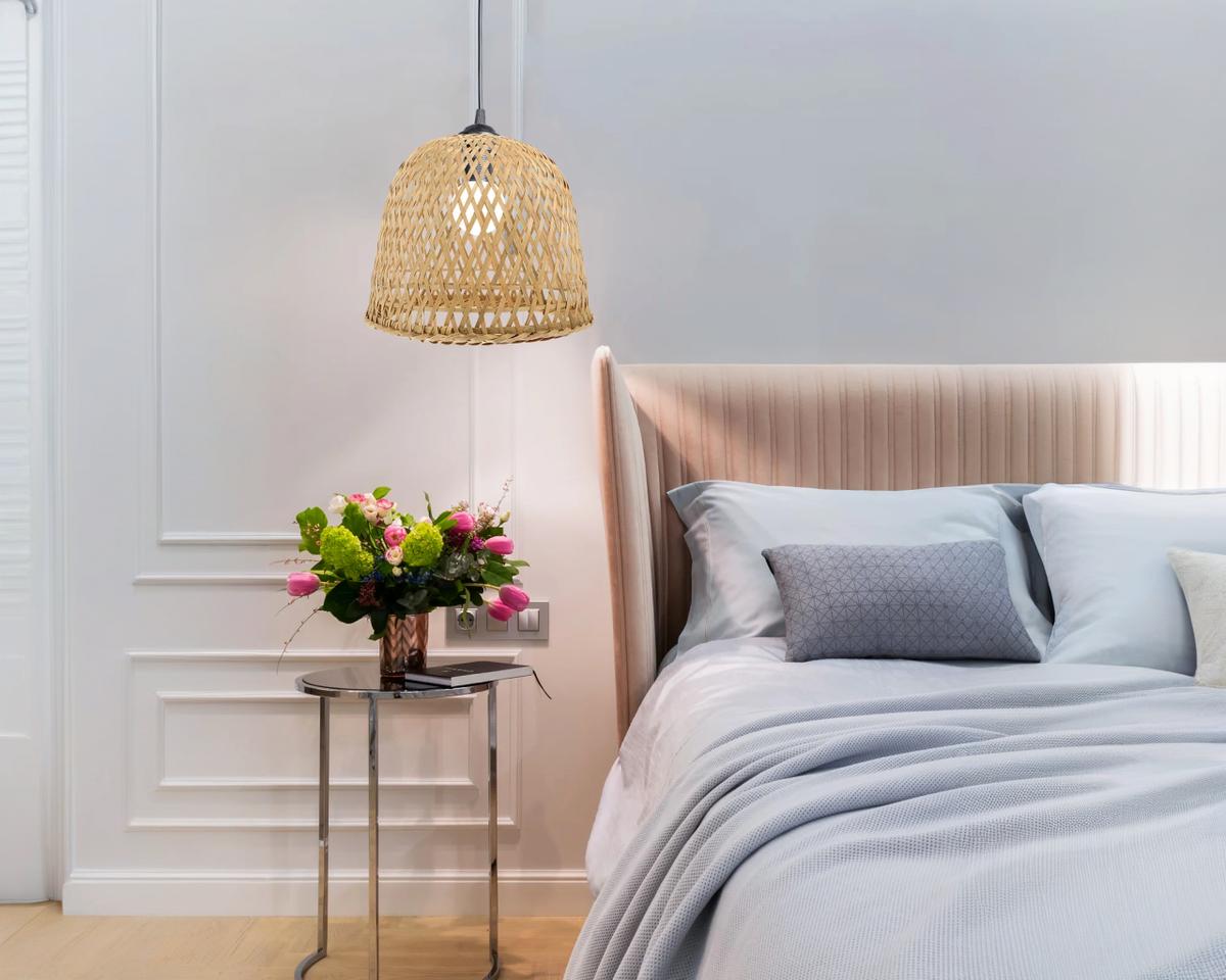 Abat jour suspension au style vintage en bambou