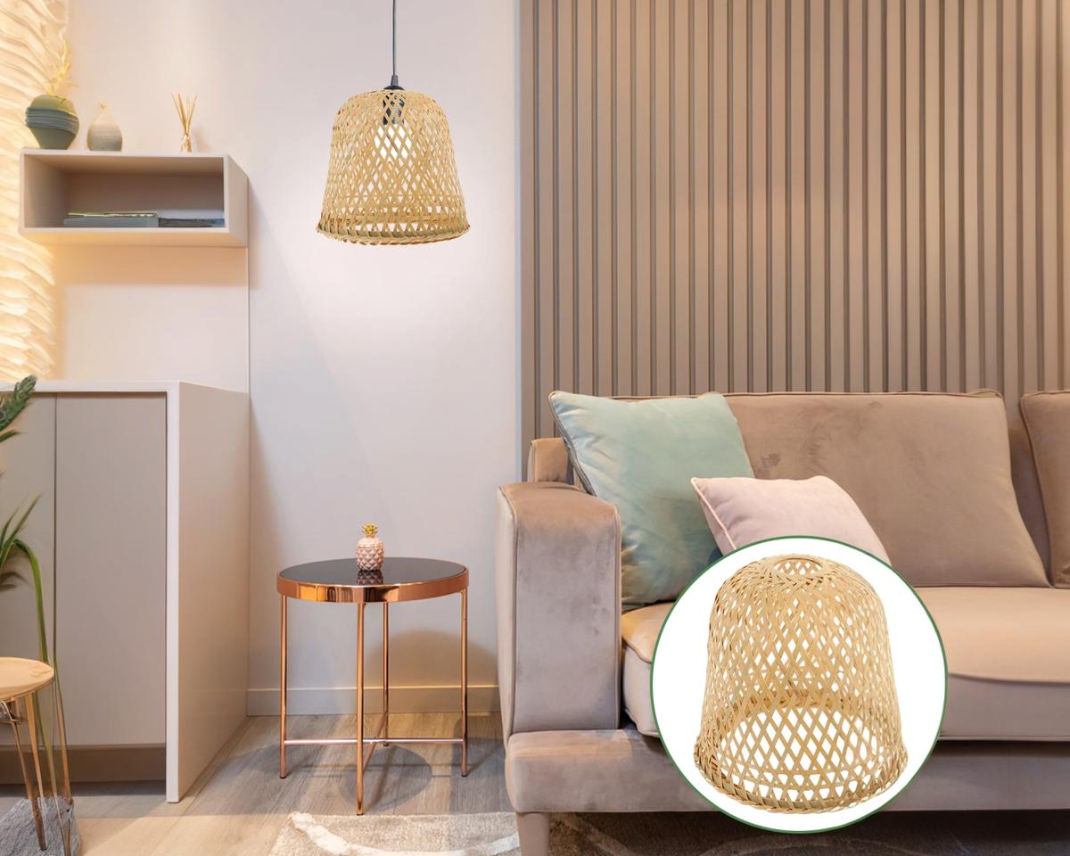 Abat jour suspension au style vintage en bambou