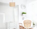 Abat jour suspension tendance et vintage en rotin tissé