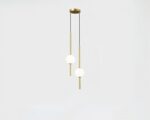 Suspension 2 lampes minimaliste et design sur fond gris