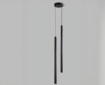 Suspension 2 lampes minimaliste et moderne sur fond gris
