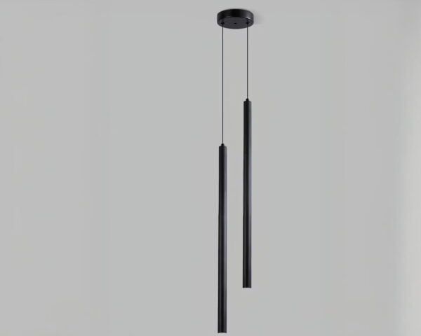 Suspension 2 lampes minimaliste et moderne sur fond gris