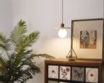 Suspension ampoule design et moderne en pierre