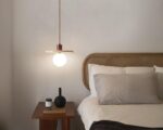 Suspension ampoule design et moderne en pierre