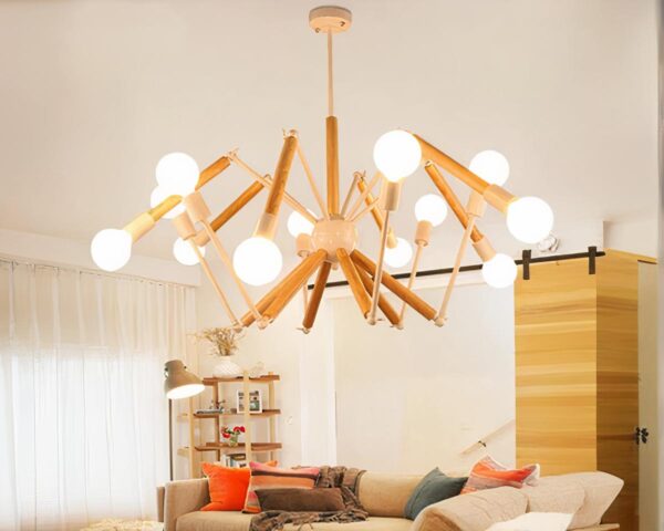 Suspension araignée moderne et originale en bois