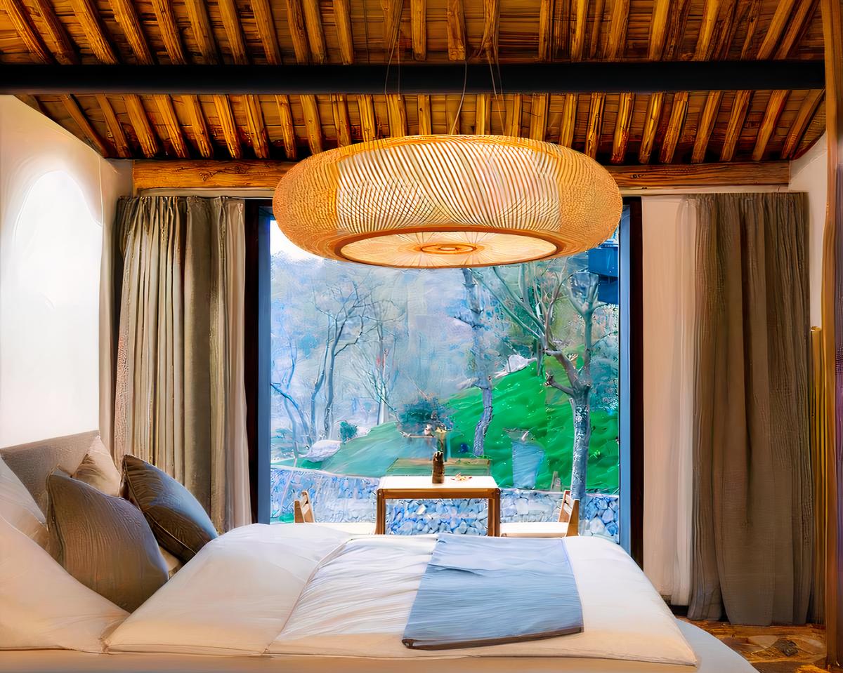 Suspension bambou japonaise élégante et décorative