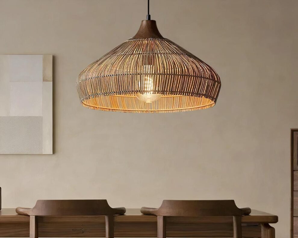Suspension bohème et rétro en rotin • Suspension Design