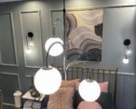 Suspension boule argentée décorative au style scandinave