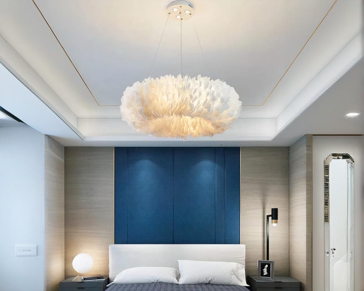 Suspension chambre fille décorative en design de plume