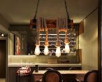 Suspension corde au style industriel en bois