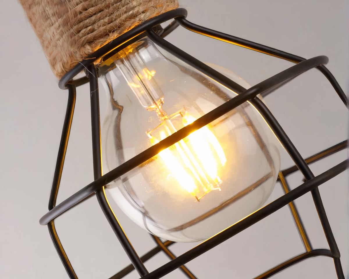 Suspension corde vintage au style industriel