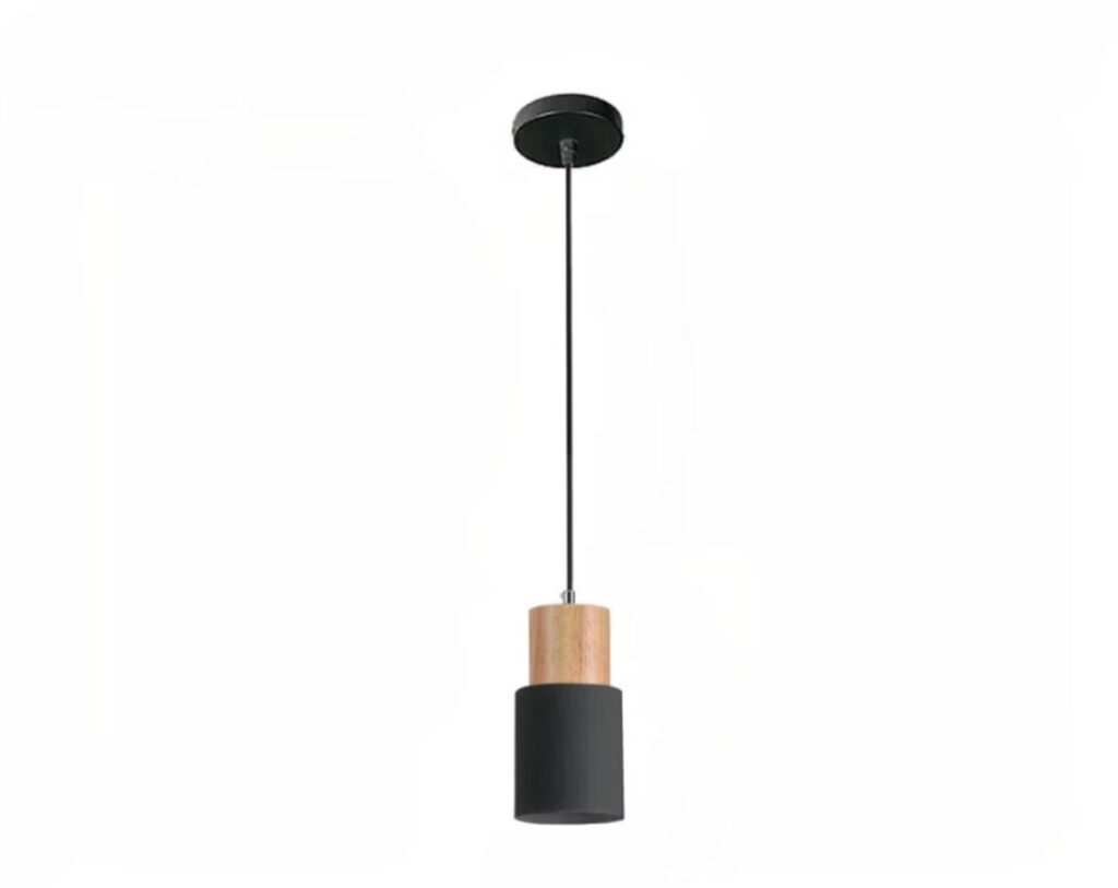 Suspension cuisine moderne et épurée sur fond blanc