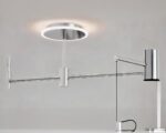 Suspension déportée argentée élégante au design nordique