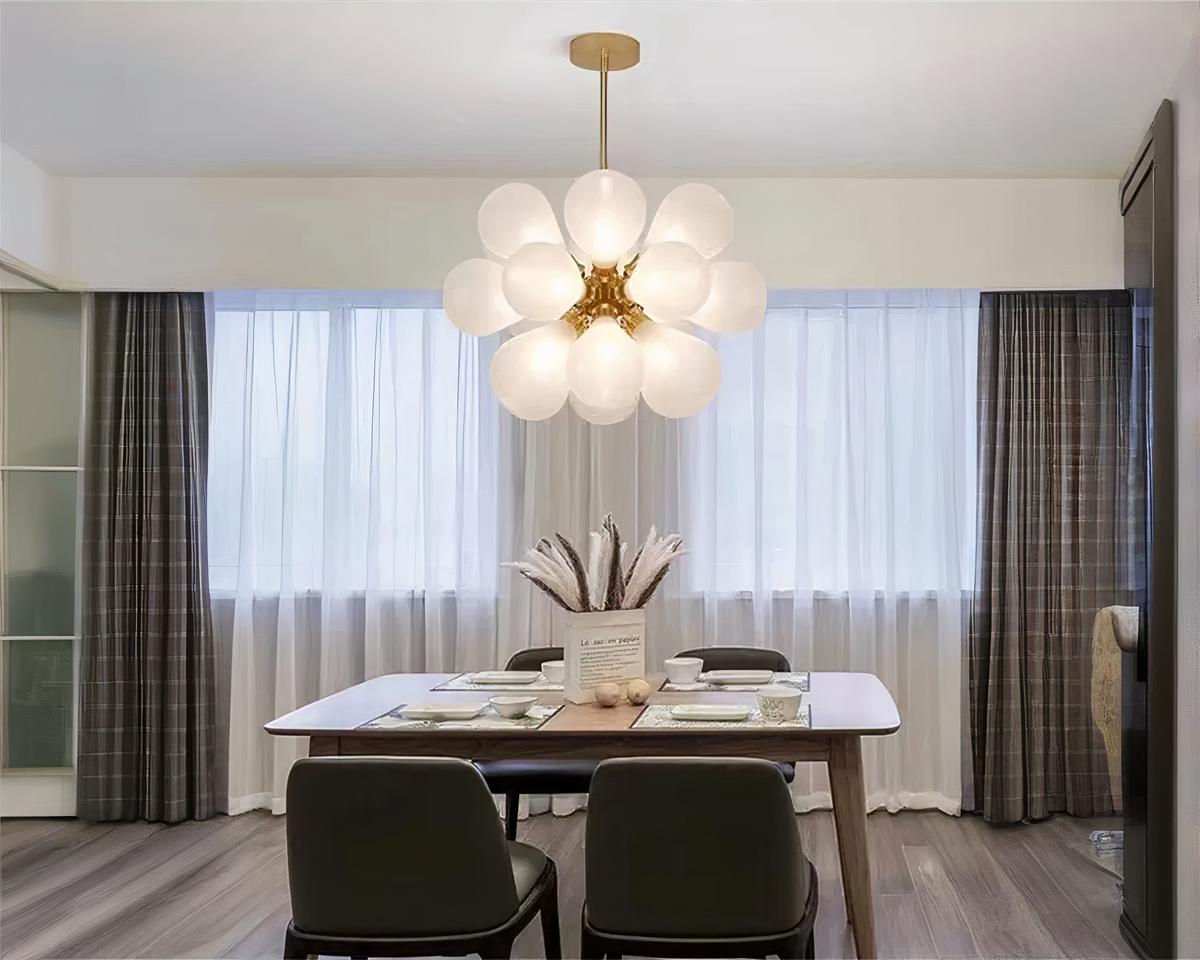 Suspension grappe LED design et moderne en verre