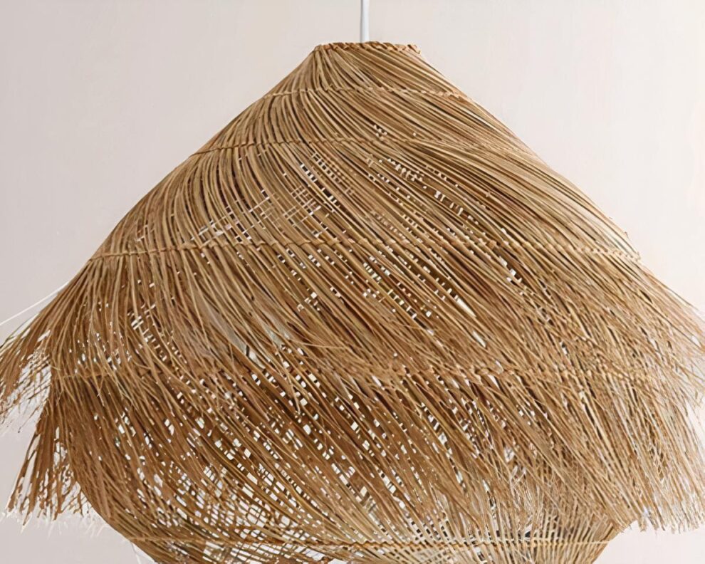 Suspension style raphia en rotin design vintage • Suspension Design