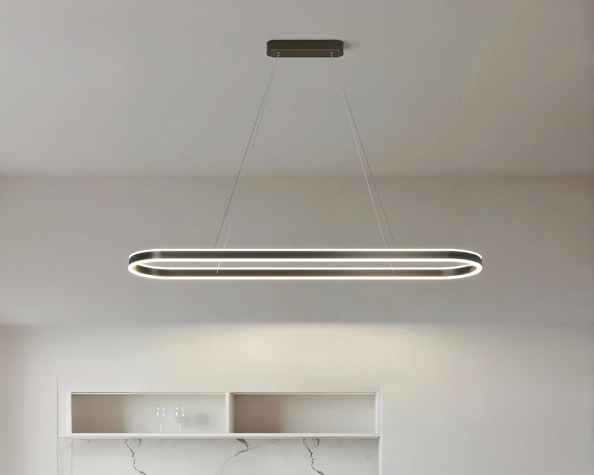 Suspension métal moderne et tendance sur fond gris