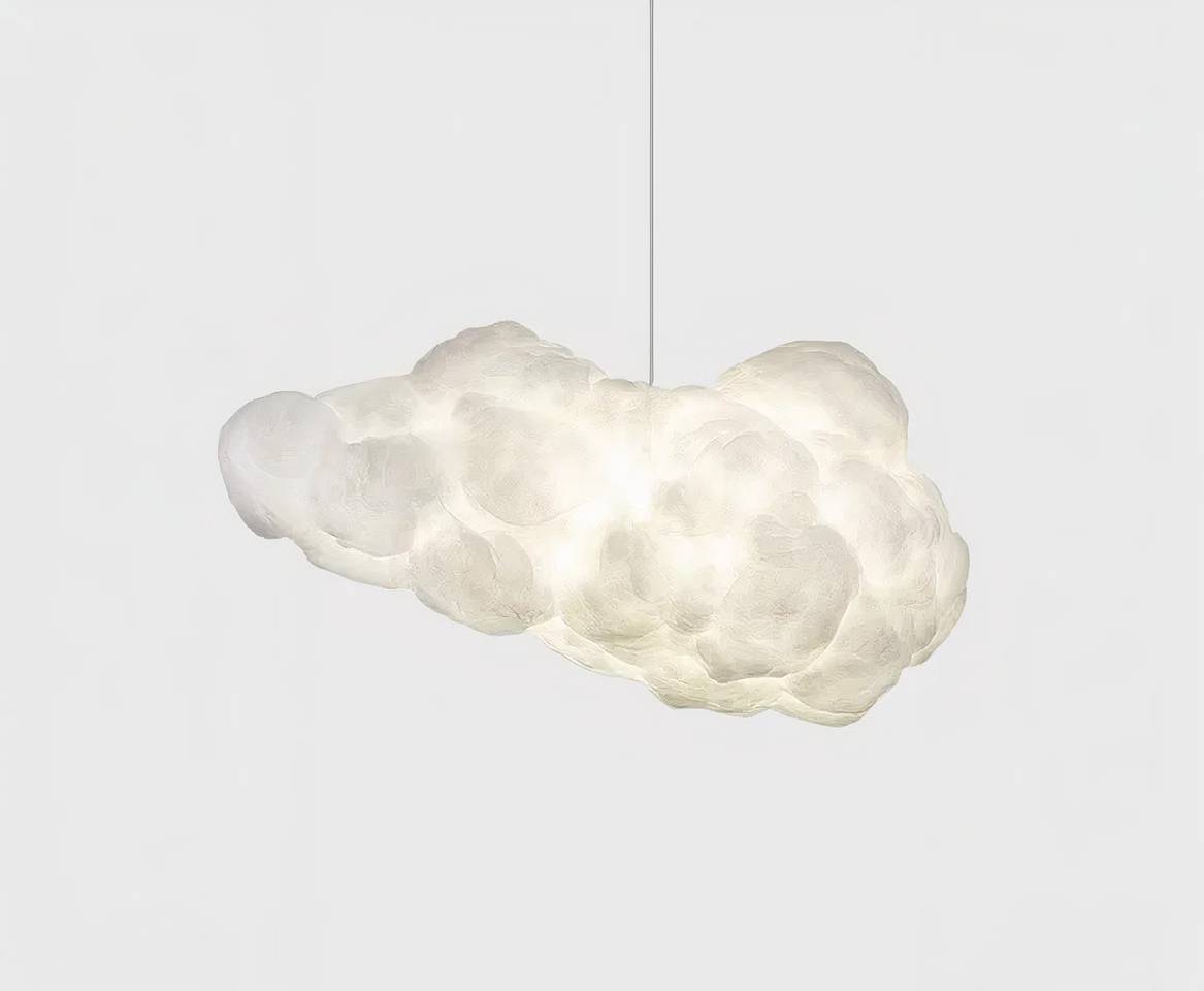 Suspension nuage flottante et moderne sur fond gris