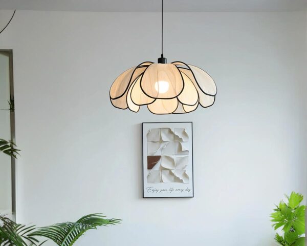 Suspension pétale de style nordique sur fond gris