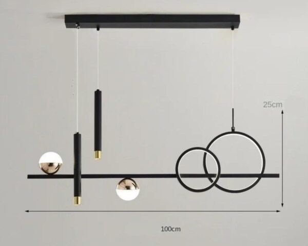 Suspension XXL design géométrique