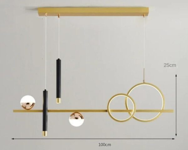 Suspension XXL design géométrique