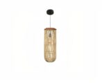 Suspension rotin japonaise tissée à la main sur fond blanc