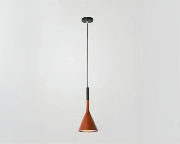 Suspension salle à manger rouge et moderne sur fond gris