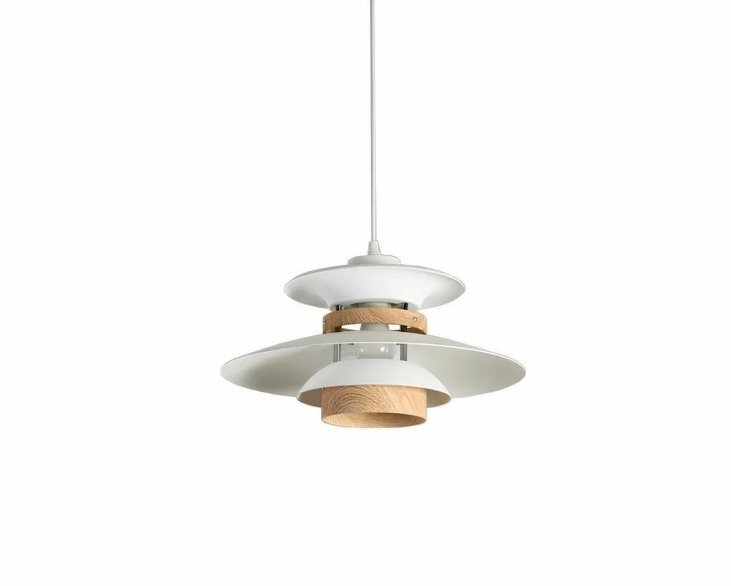 Suspension scandinave au design moderne sur fond blanc