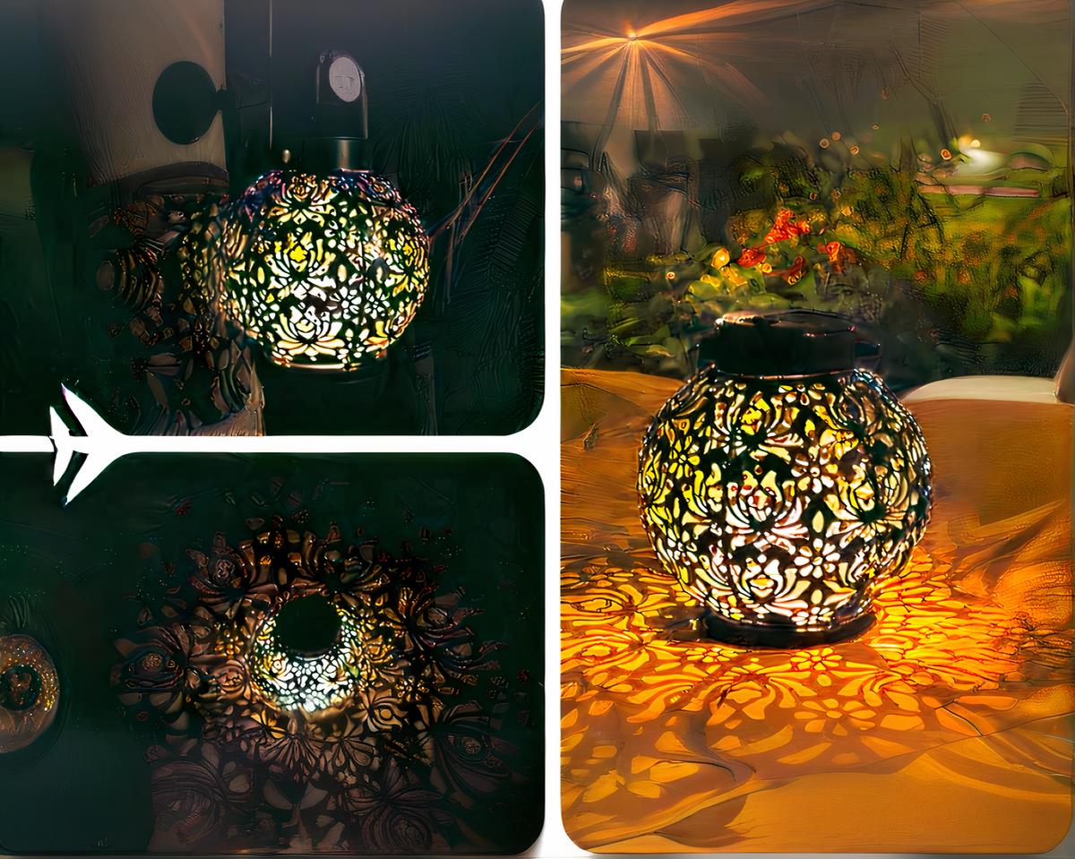 Suspension solaire LED décorative et polyvalente en fer forgé