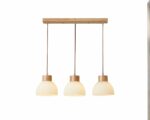 Suspension trois lampes élégante en pierre de verre