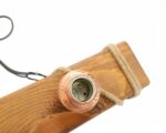 Suspension trois lampes vintage et raffinée en bois