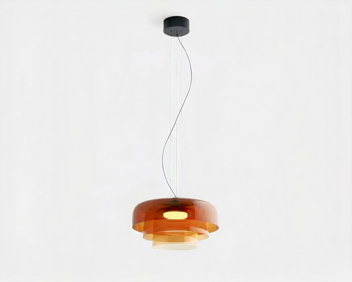 Suspension verre design et tendance sur fond gris