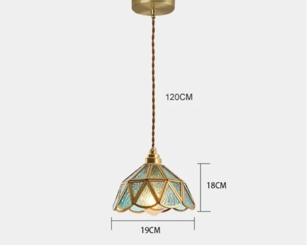 Suspension rétro en verre coloré vintage