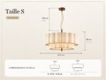 Dimensions de la suspension tissu design ondulé, taille S : 55 × 34 cm
