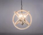 Suspension corde ronde de style vintage sur fond gris