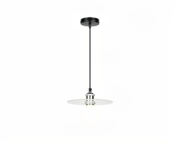 Suspension créative et circulaire en verre sur fond blanc