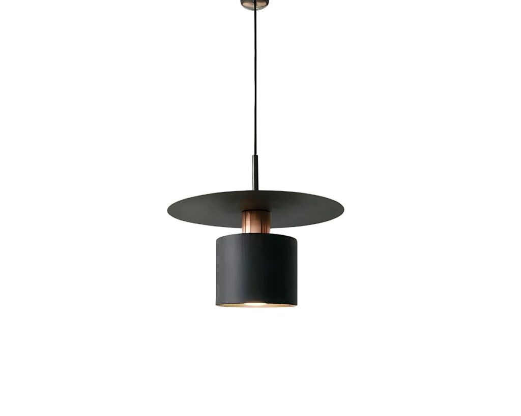 Suspension japonaise LED raffinée et tendance sur fond blanc