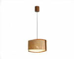 Suspension japonaise LED tendance en rotin sur fond blanc