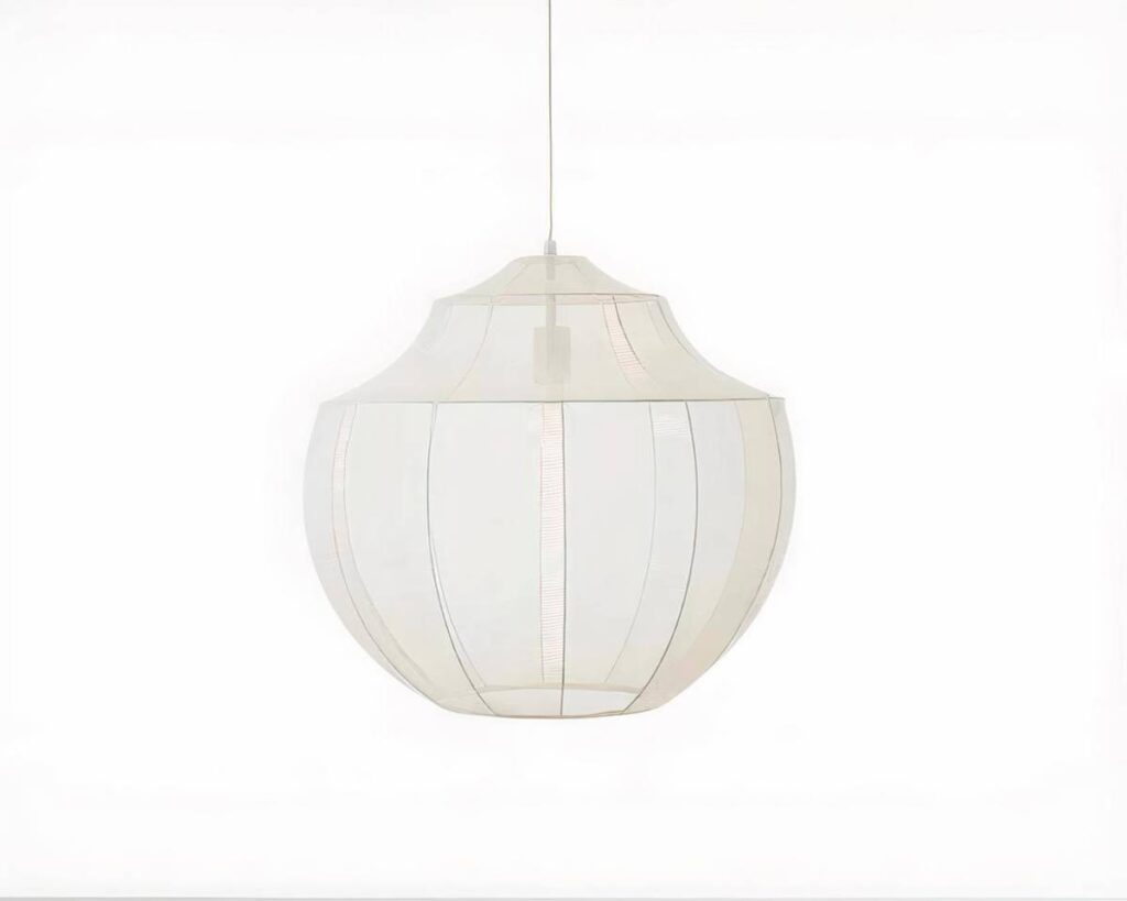 Suspension LED élégante style lanterne sur fond blanc