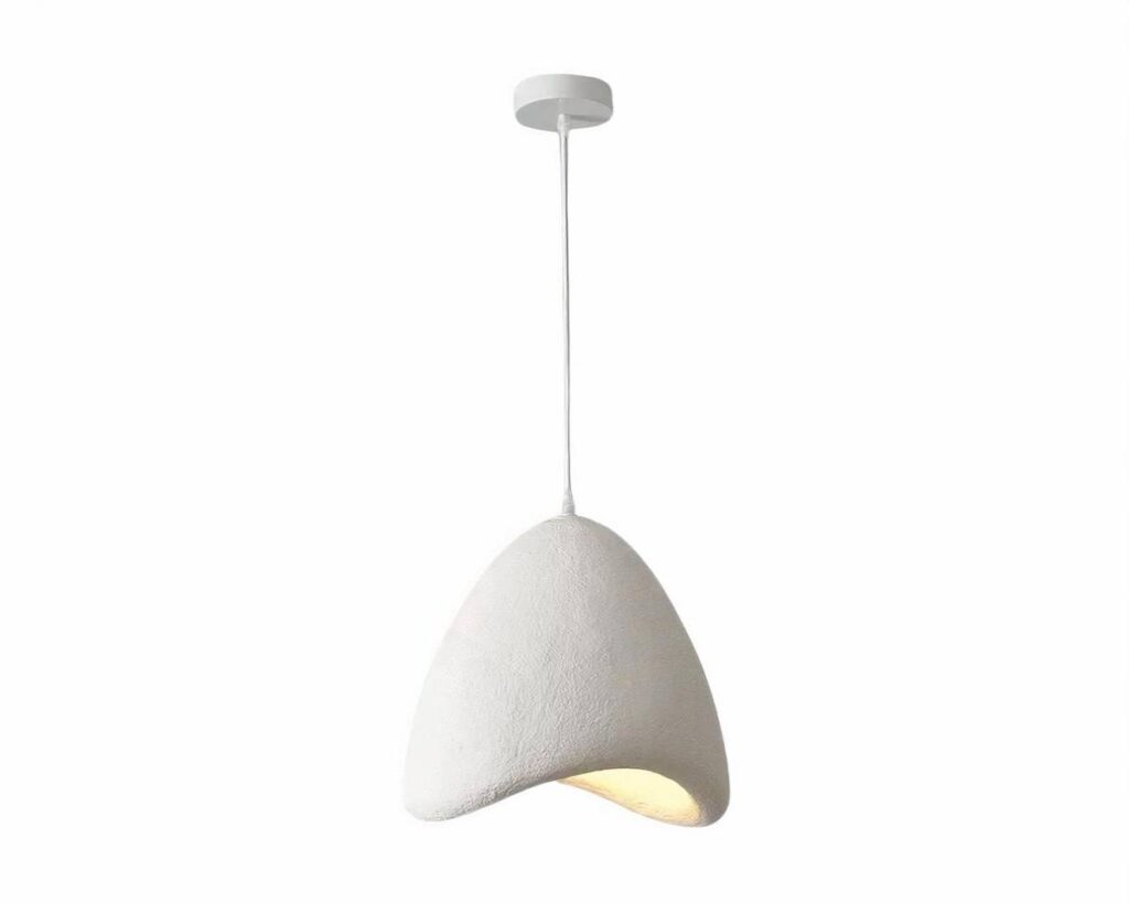 Suspension LED moderne texturée en forme de cloche sur fond blanc