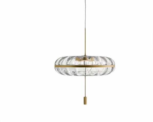 Suspension moderne LED luxueuse et sophistiquée sur fond blanc