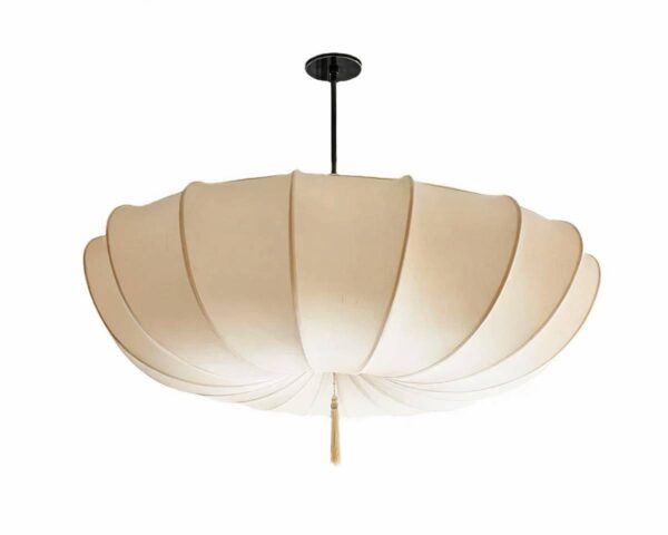 Suspension salon LED en forme de parapluie sur fond blanc