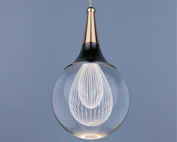 Suspension scandinave LED créative et robuste sur fond bleu