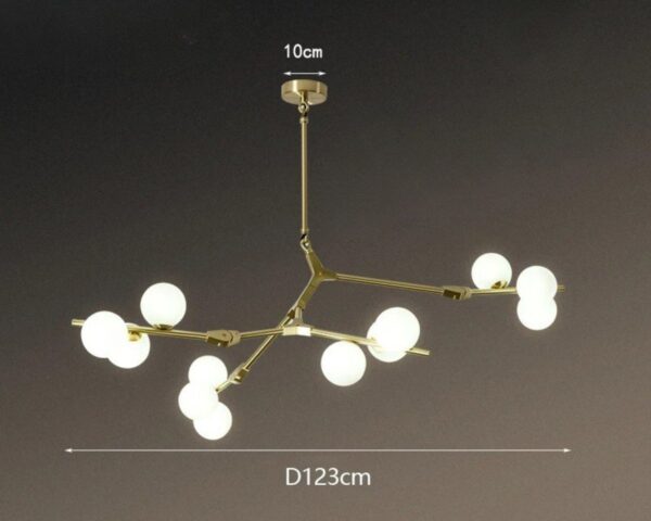 Suspension branche avec boules en verre