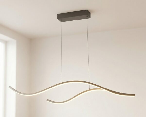 Suspension multiple LED linéaire ondulée minimaliste