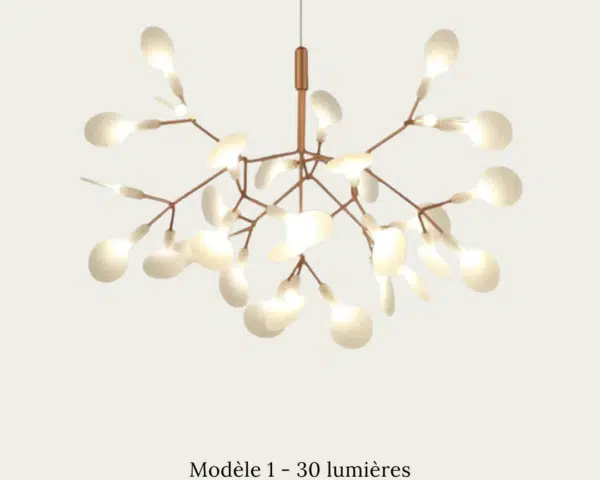 Suspension LED à branches florales design contemporain