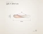 Dimensions de la suspension Japandi taille M : Ø 60 cm, hauteur 13 cm