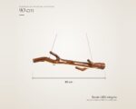 Dimensions de la suspension branche en résine : 90 cm de long, bande LED intégrée
