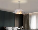 Suspension fleur blanc, taille L (Ø 60 cm), à l’échelle réelle